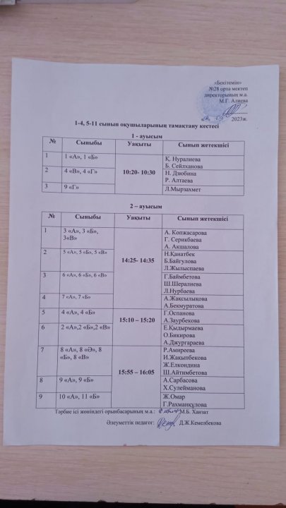1-4, 5-11 сынып